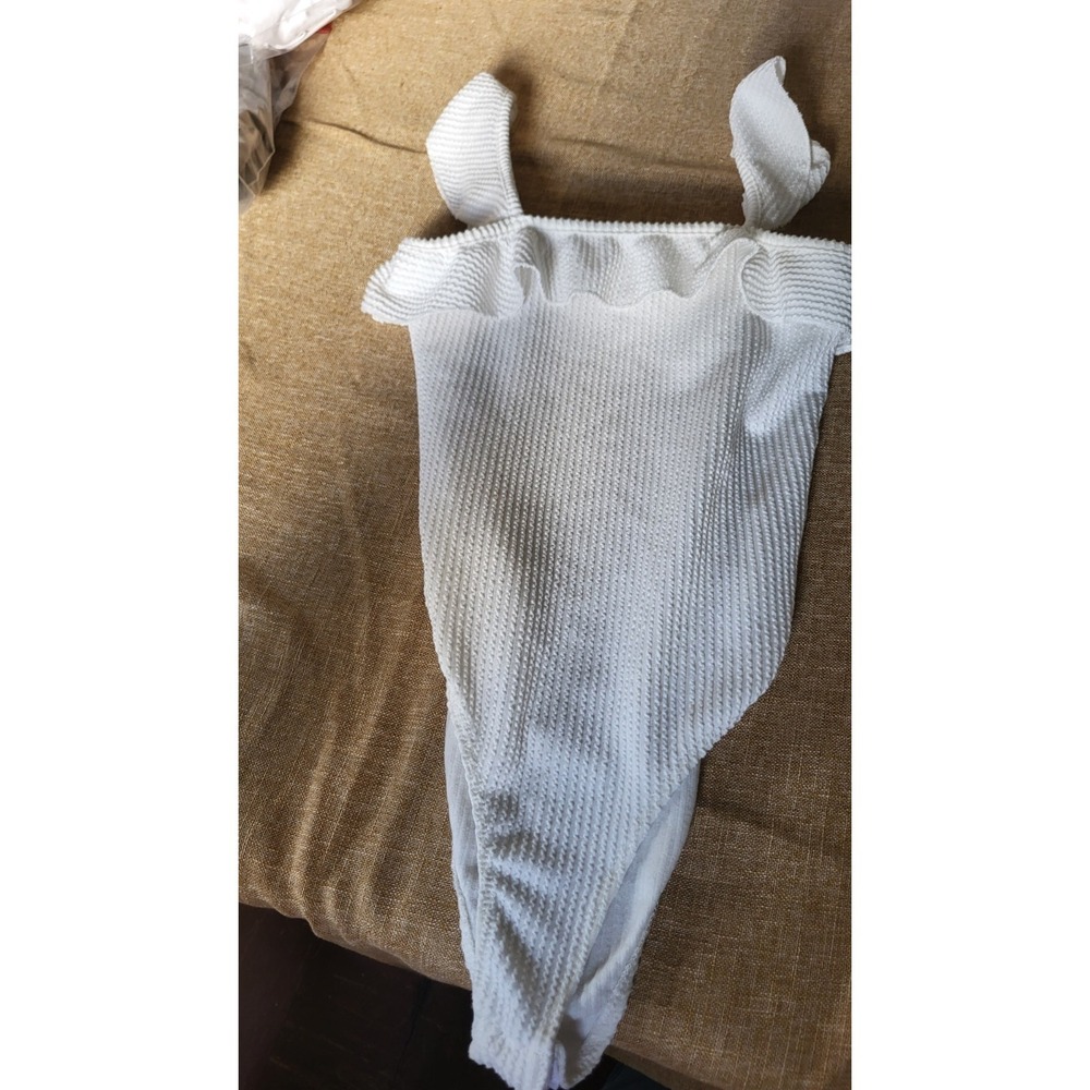 Caution To The Wind Women's Bodysuit Size Medium In White